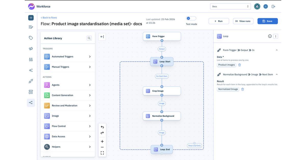 Automate with Workforce Flows | Amplience Documentation