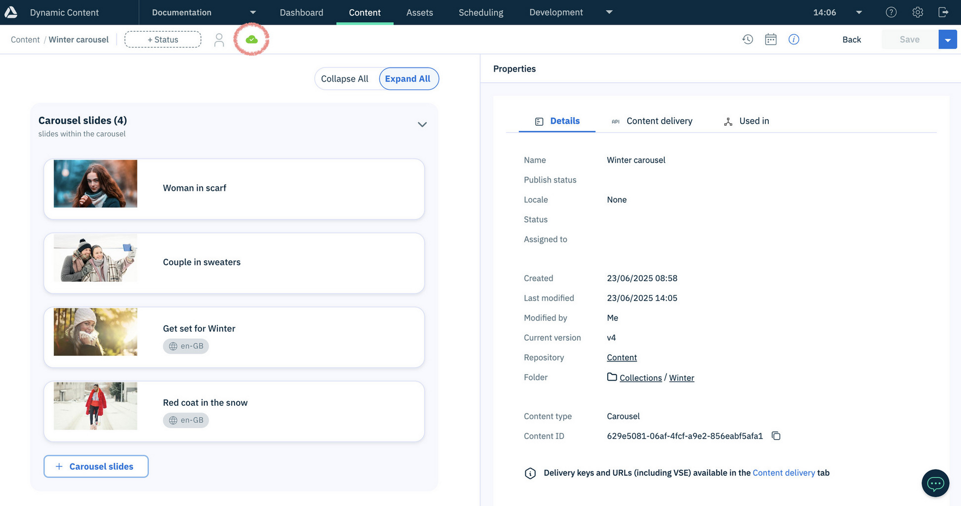 The latest version is published and the icon changes to a green check