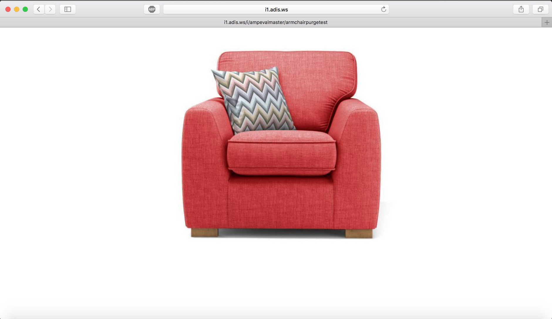 The previous armchair image is still cached, so the red armchair will be retrieved when we load the image URL in the browser.