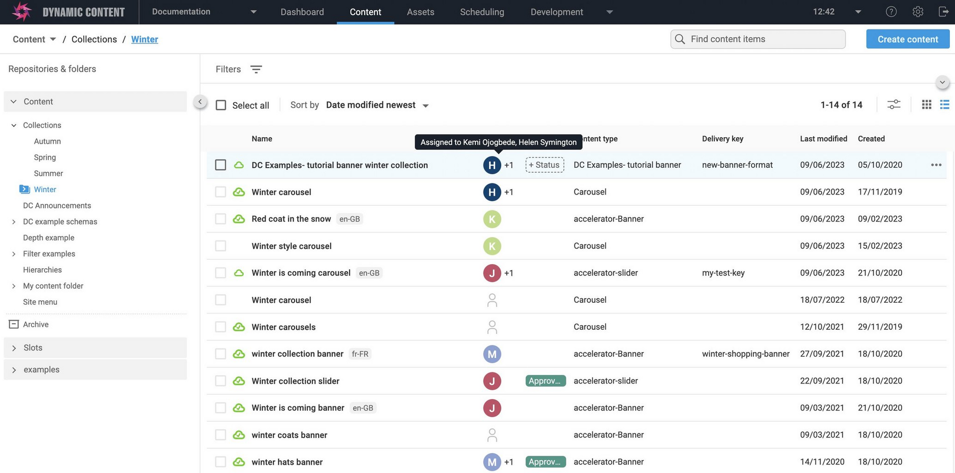 Content library updated to show results of bulk assign content