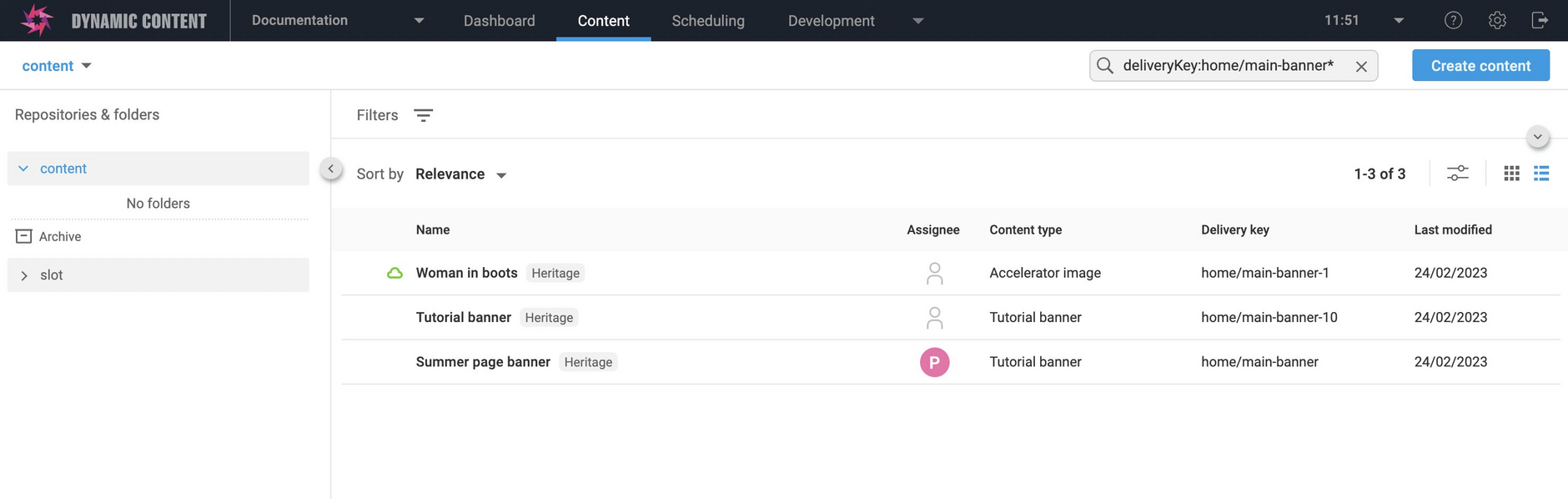 Example search with parameter and wildcard