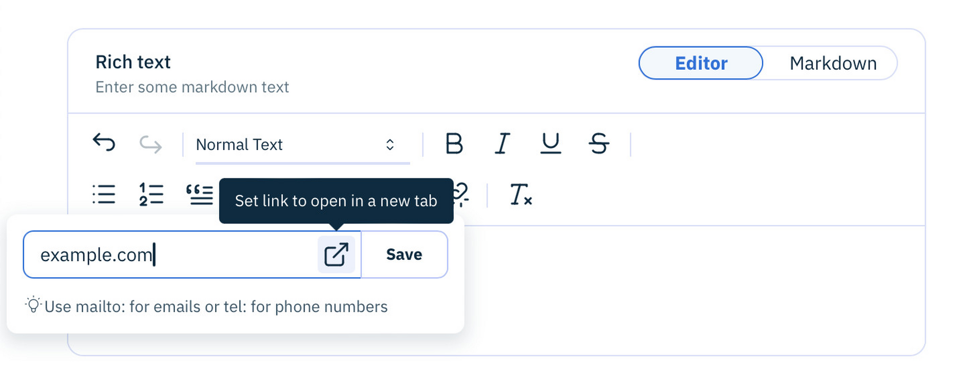From the add hyperlink dialog you can choose whether to open a link in the same tab or a new tab