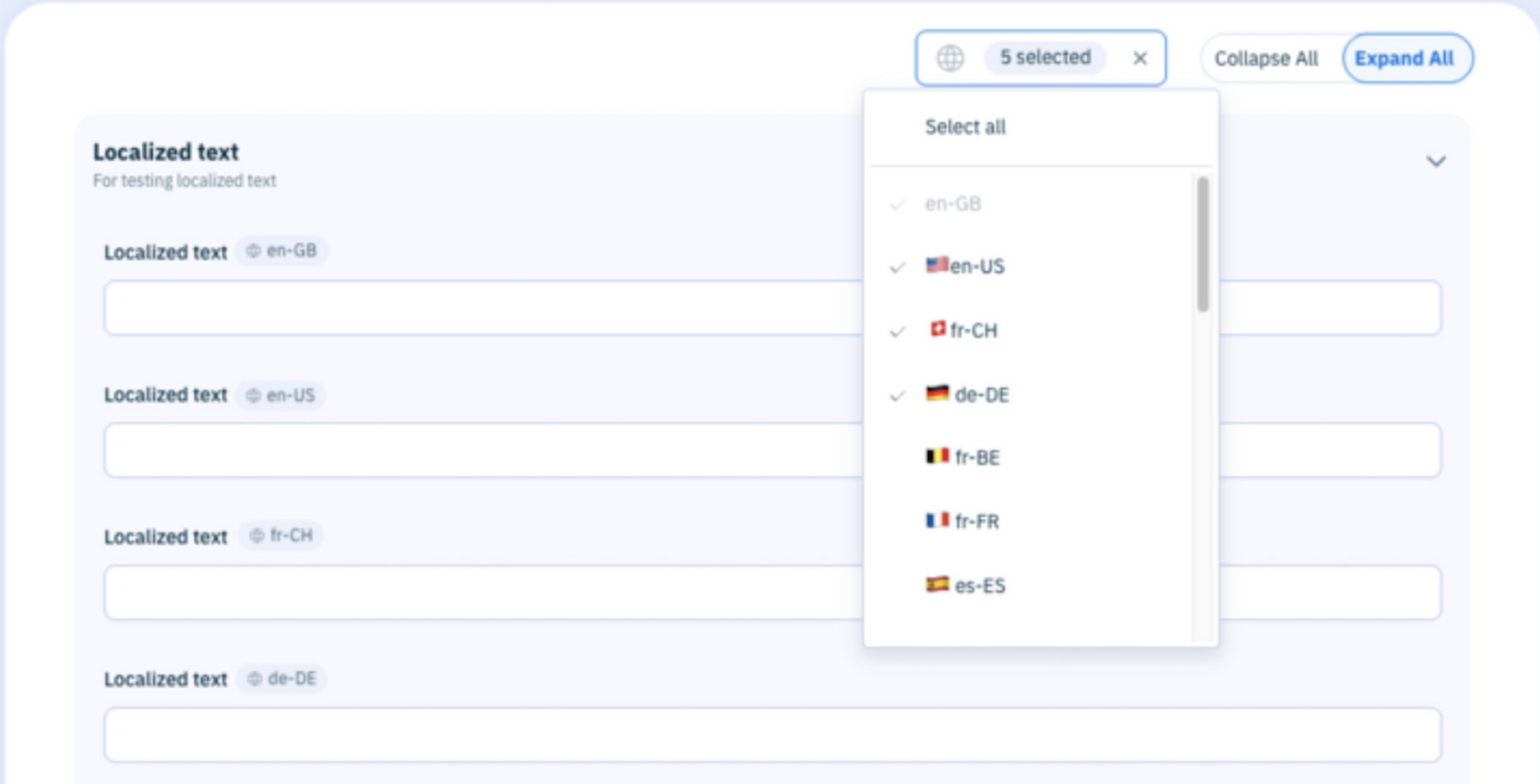 Order of localized fields