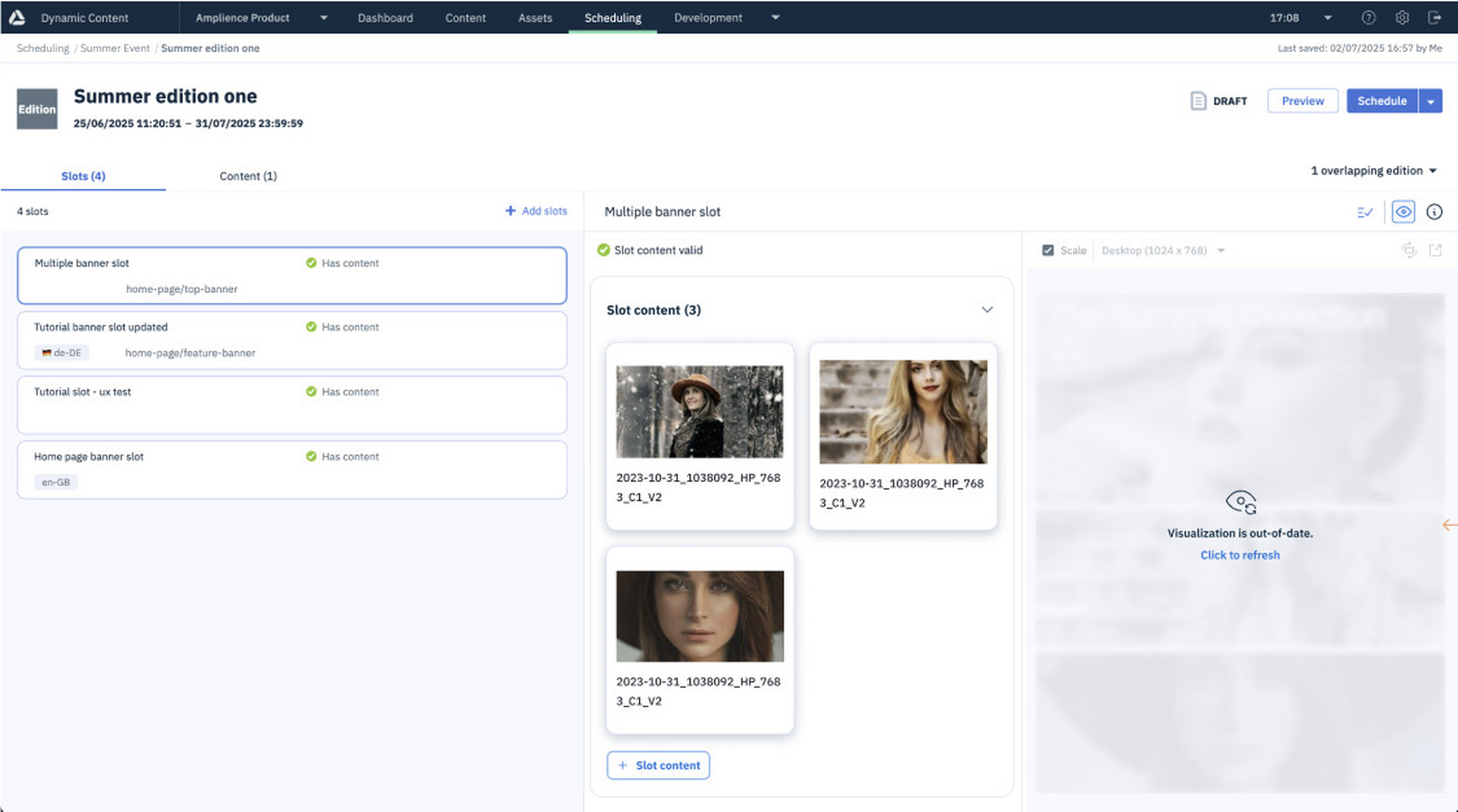 Visualization out of date