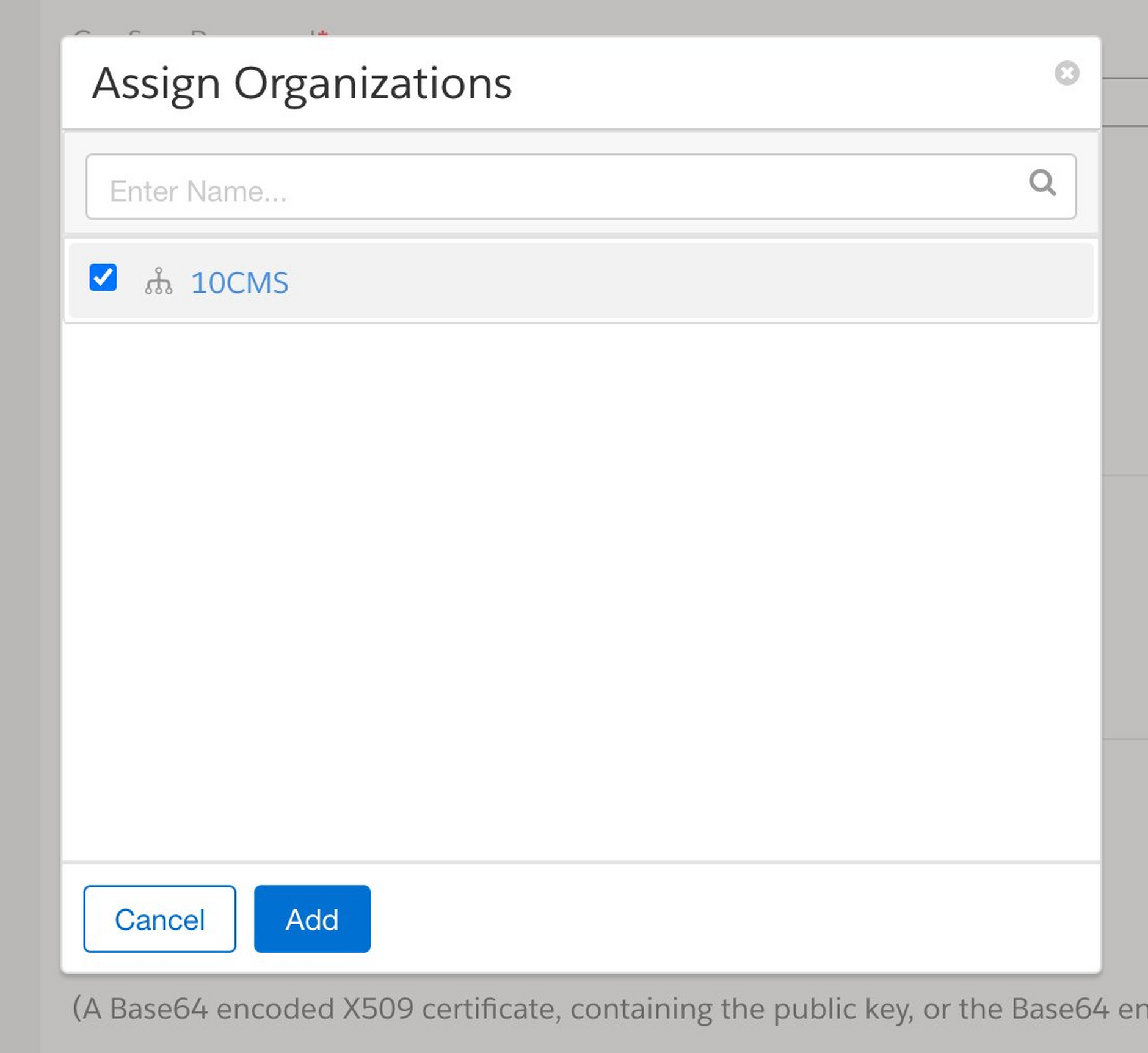 Assigning an organization