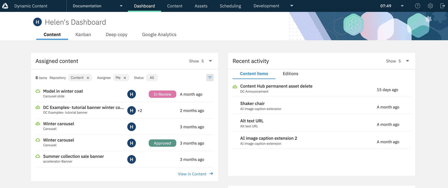 When you register a dashboard extension, it is added to the Dashboard using its label