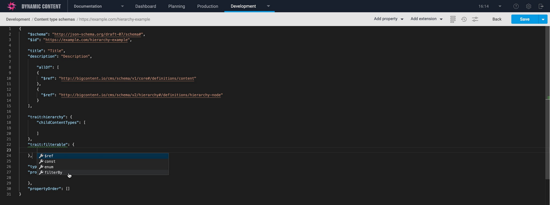 Adding the filterBy array.