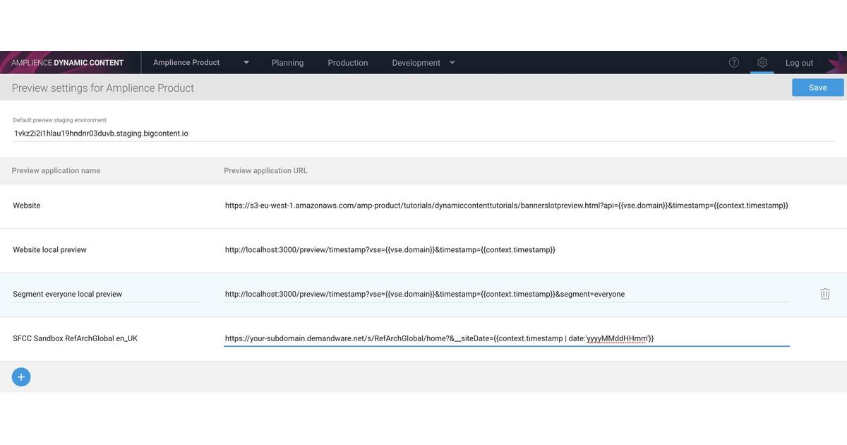 Setting up a content preview | Amplience Documentation