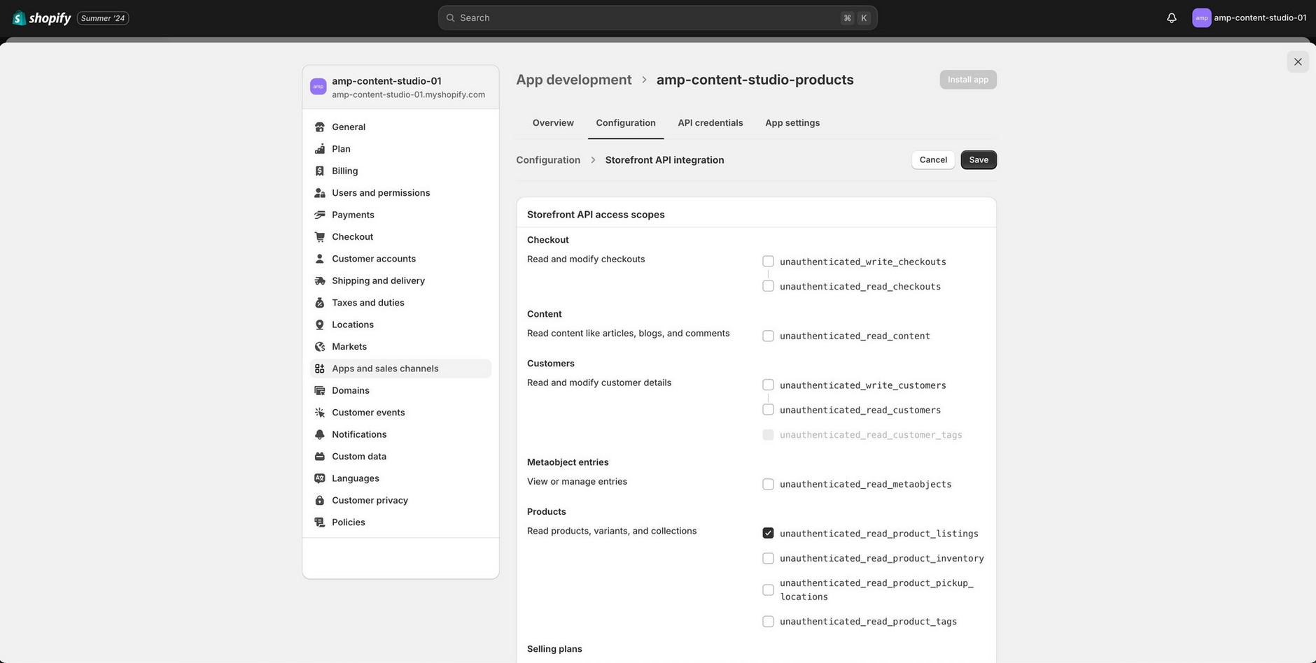 Configuring the required access