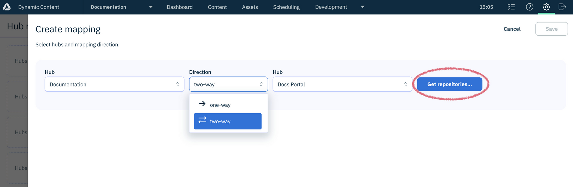 Setting up hub mappings with Dynamic Content