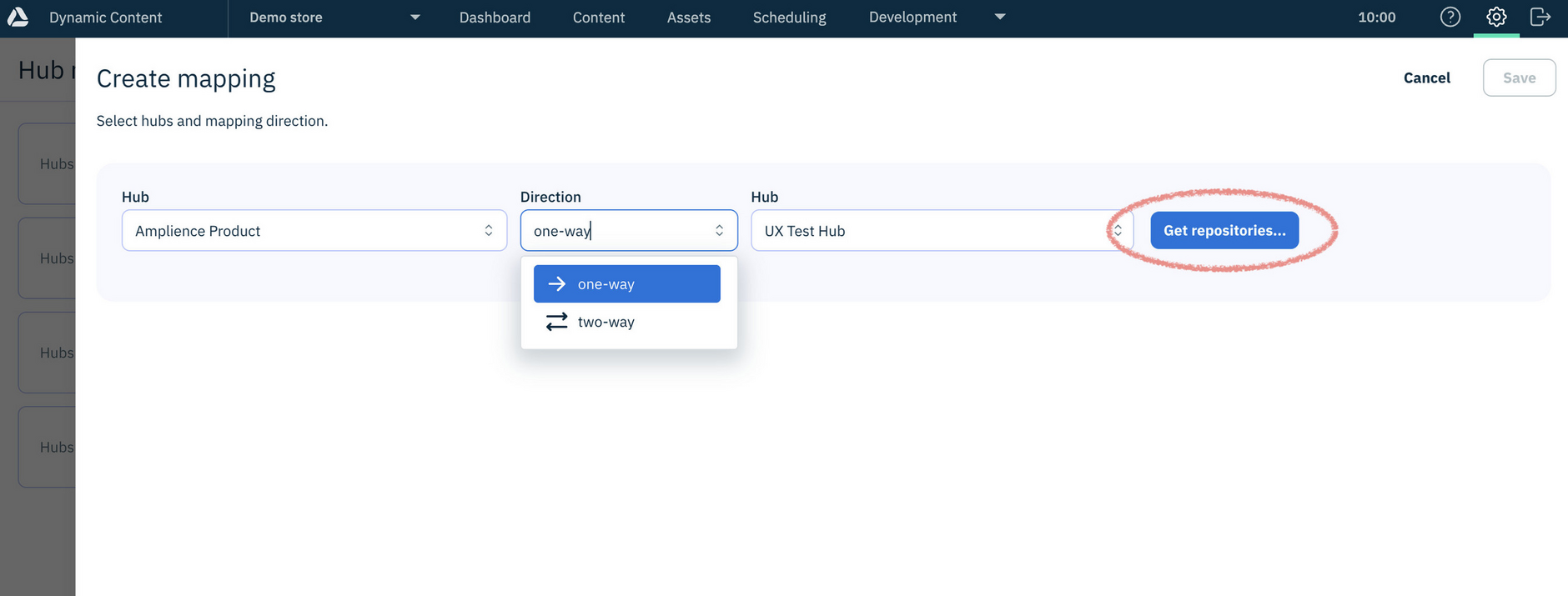 Setting up hub mappings with Dynamic Content