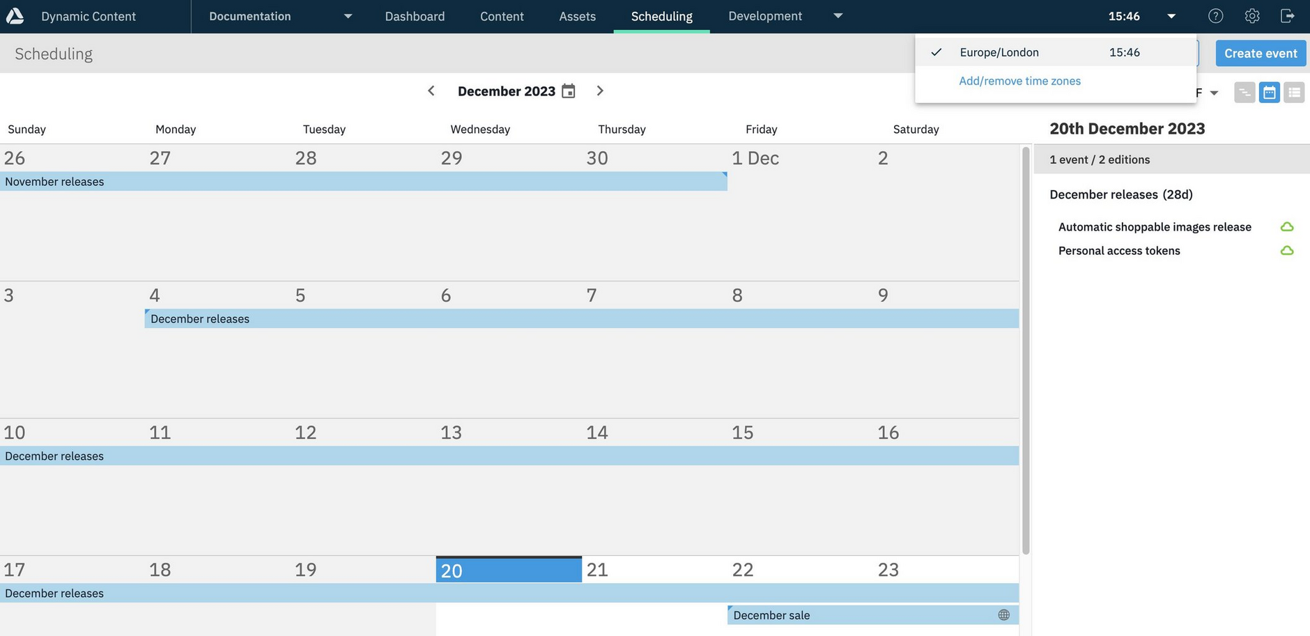 Choosing to view and add time zones