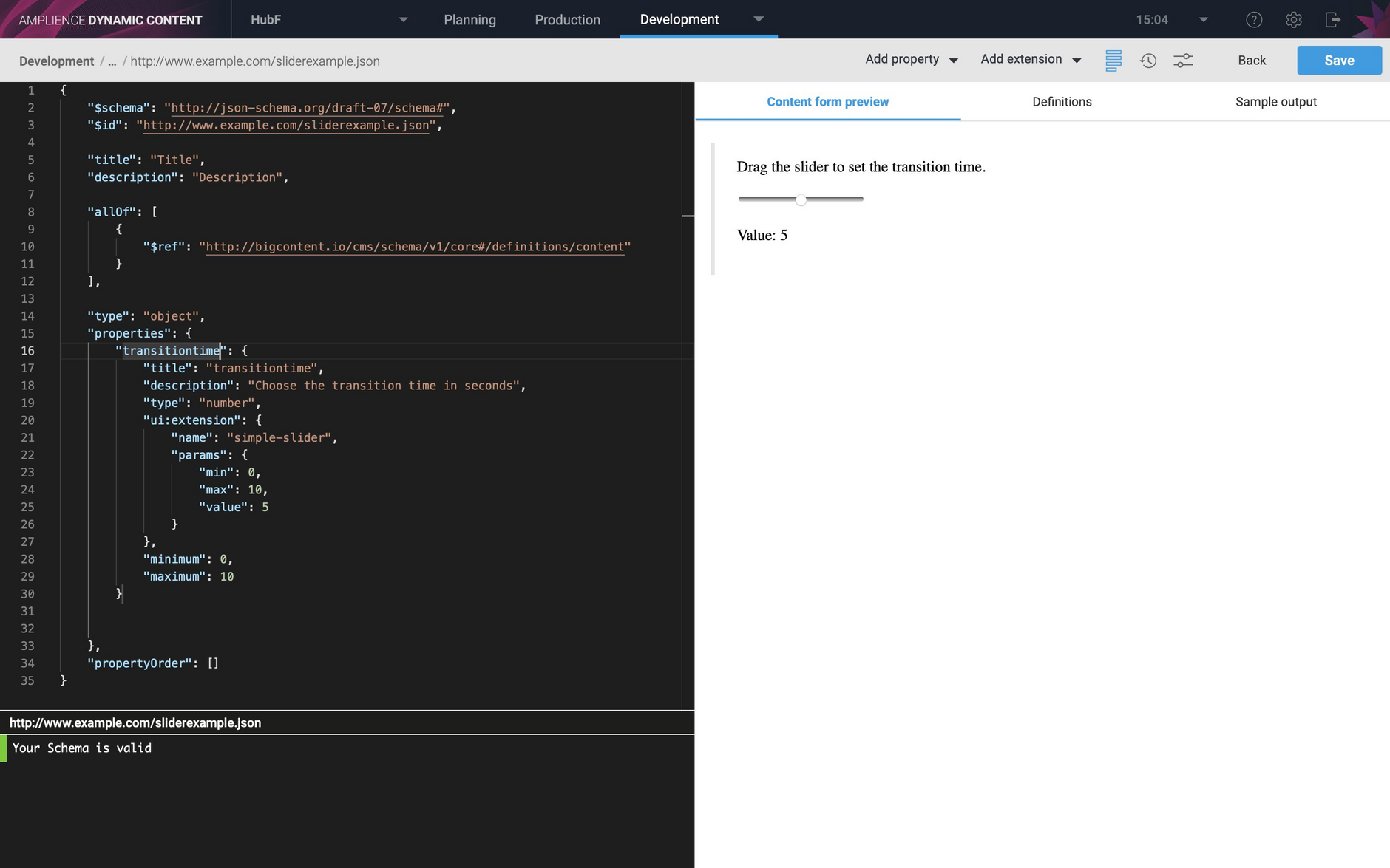 Registering and using extensions Amplience Developer Portal