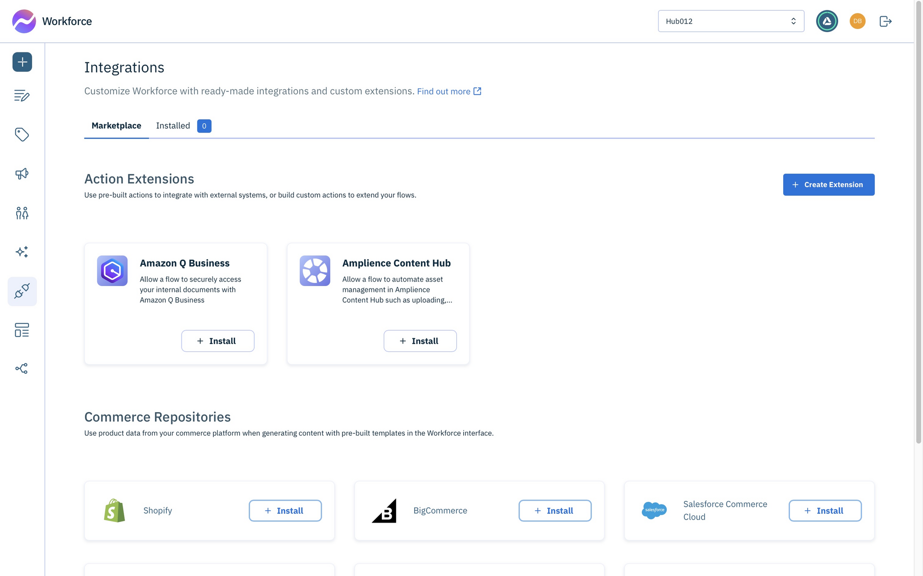 The integrations home page