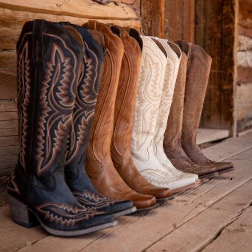 cowgirl boots lined up