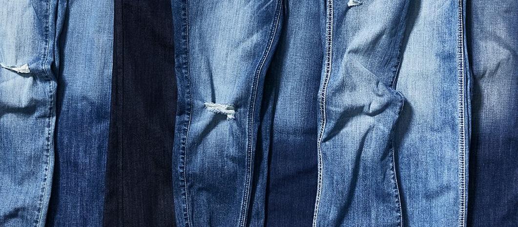 row of sustainable jeansrow of sustainable jeans