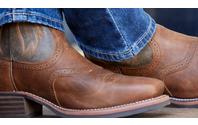 close up of western boot heel