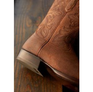 close up of heel of ariat hand crafted boot