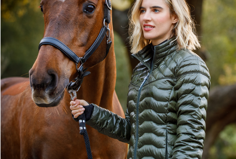 Woman in Green Ariat Jacket
