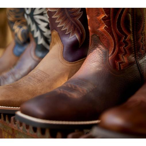 western boots lined up