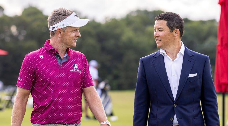 Jamie Sahara with Luke Donald, 2023 European Ryder Cup Captain