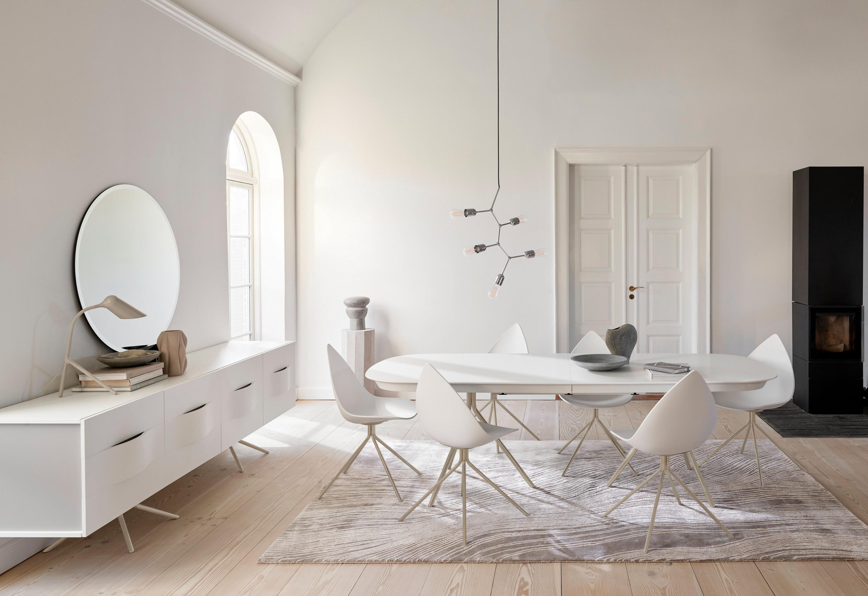 White dining room featuring the Ottawa furniture collection