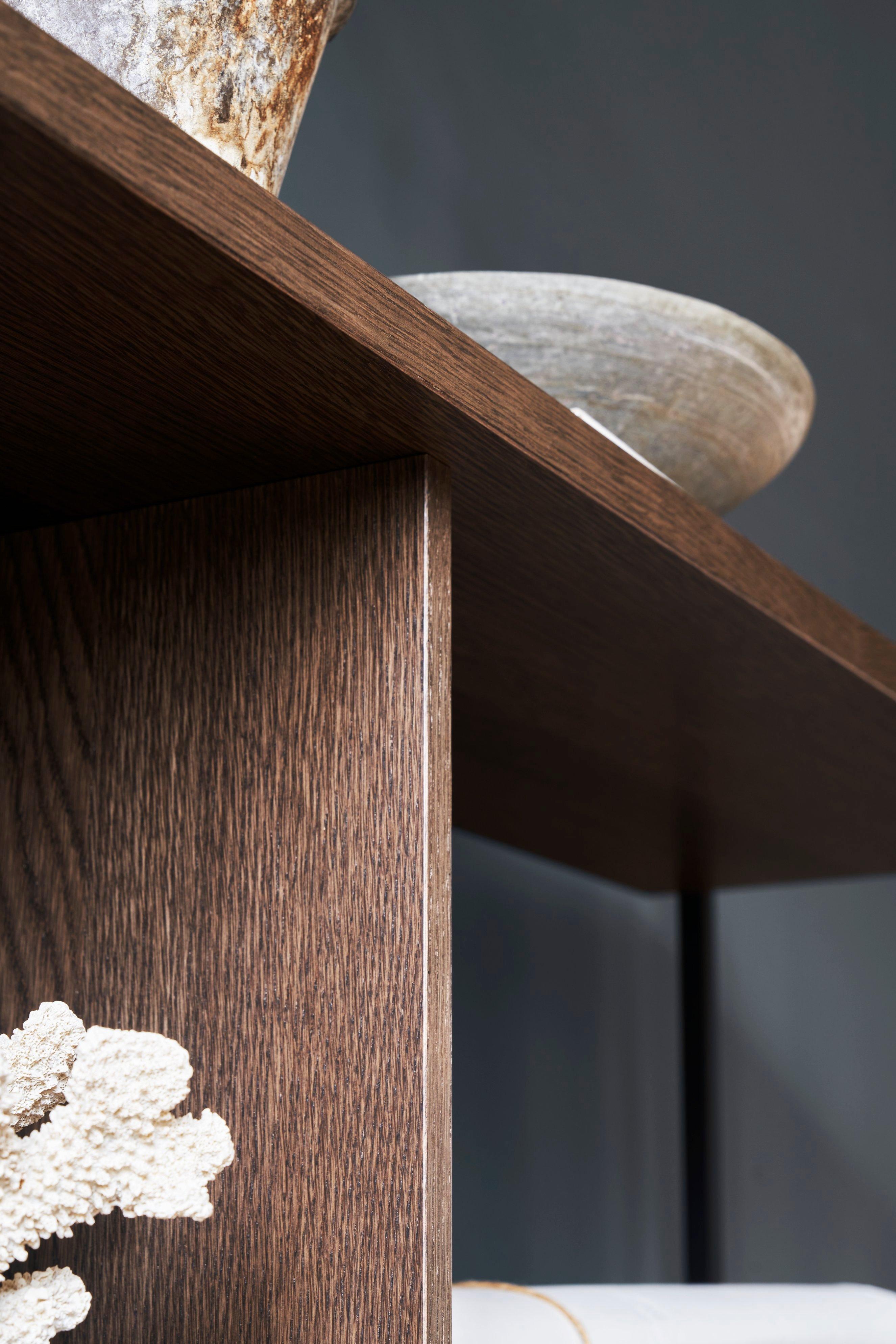 Calgary storage with drawer in dark oak veneer