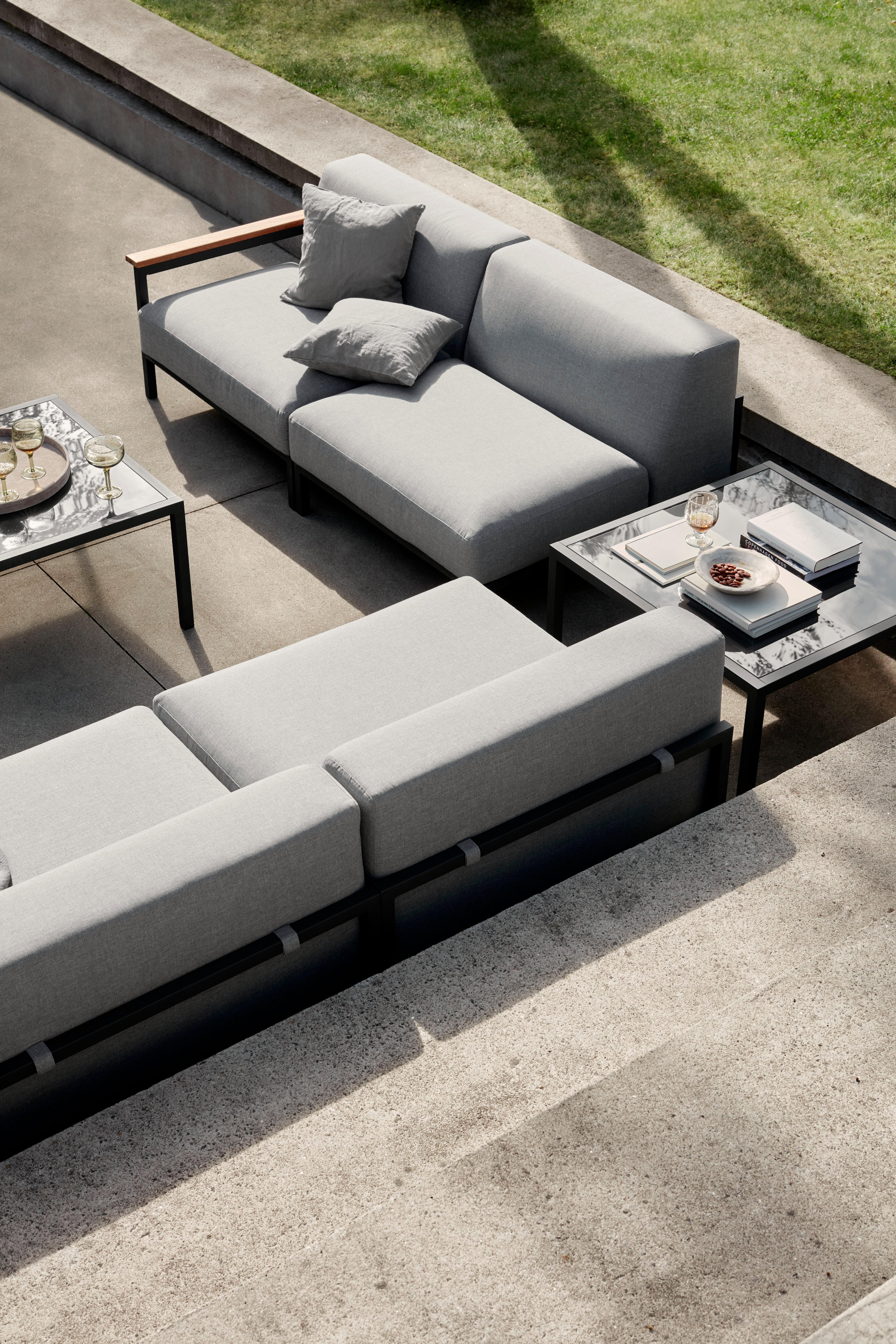 Rome outdoor sofa placed in an open space terrace