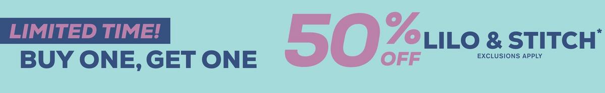 Limited Time! Buy One, Get One 50% Off Lilo & Stitch
