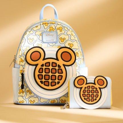 Loungefly Disney Mickey Mouse Breakfast Waffle Scented Mini Backpack & Zip Wallet
