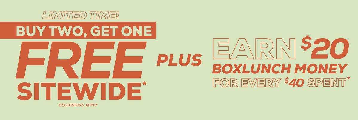 Limited Time! Buy Two, Get One Free Sitewide - Exclusions Apply