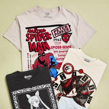 Spider-Man, Sailor Moon & Sonic Tees