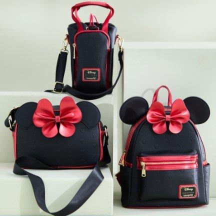 Loungefly Disney Minnie Mouse Metallic Red Bow Ears Mini Bags & Wallet