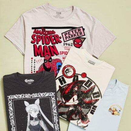 Spider-Man, Sailor Moon, Winnie the Pooh & Sonic Tees