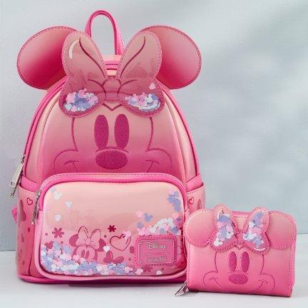 Loungefly Disney Minnie Mouse Pink Confetti Mini Backpack & Wallet