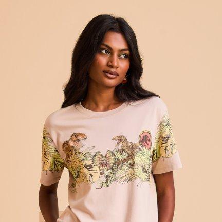 Jurassic Park Dinosaurs & Foliage Women's T-Shirt - BoxLunch Exclusive