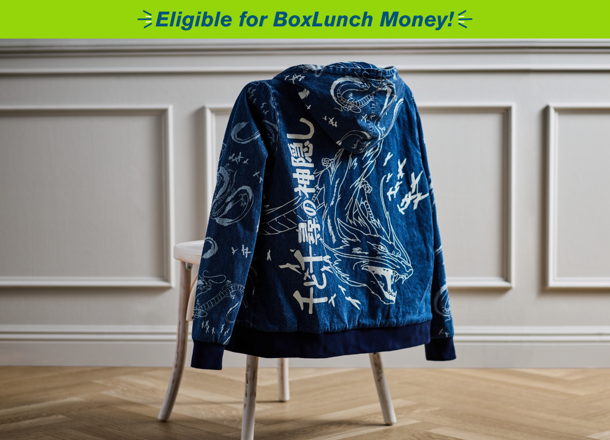 Studio Ghibli® Spirited Away Haku Allover Print Denim Zippered Hoodie - BoxLunch Exclusive