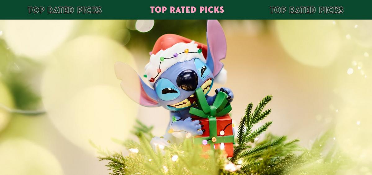 Disney Lilo & Stitch Gift Stitch Light-Up Tree Topper — BoxLunch Exclusive 