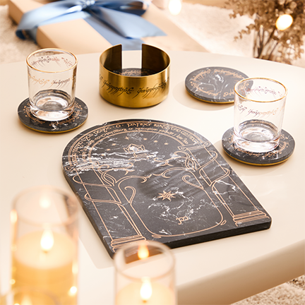The Lord of the Rings Doors of Durin Marble Cutting Board & Coaster Set — BoxLunch Exclusive