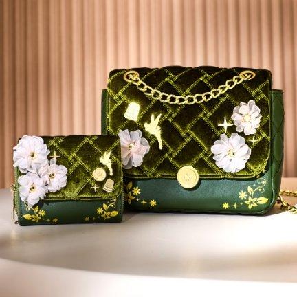 Loungefly Disney Peter Pan Tinker Bell Velvet Crossbody Bag & Wallet — BoxLunch Exclusive