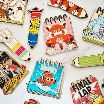 Disney Pixar Pencil & Notepad Blind Box Enamel Pin Set - BoxLunch Exclusive