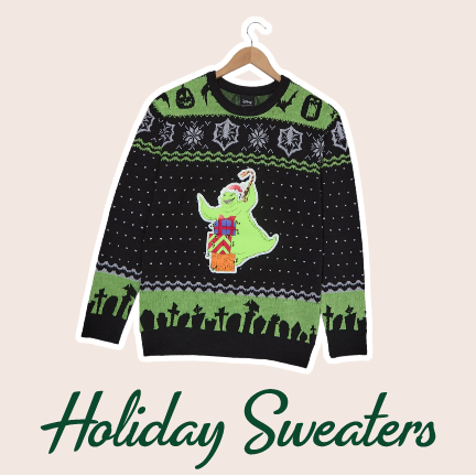 Disney The Nightmare Before Christmas Oogie Boogie Glow-in-the-Dark Holiday Sweater — BoxLunch Exclusive