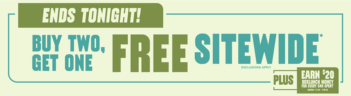 Ends Tonight! Buy Two, Get One Free Sitewide