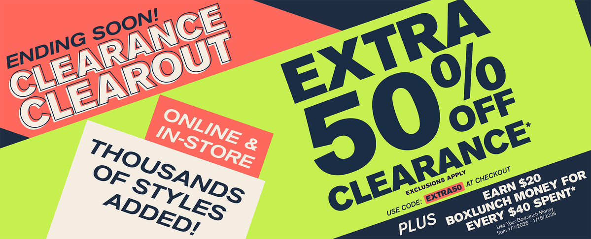 Ending Soon! Extra 50% Off Clearance Online & Entire Store