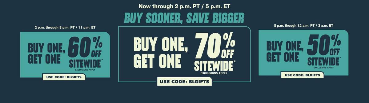 Buy One, Get One 70% Off Sitewide