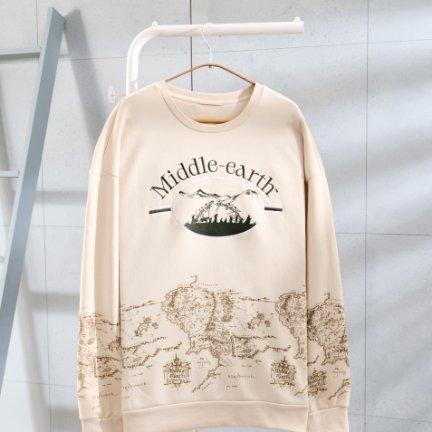 The Lord of The Rings Middle-earth Map Embroidered Crewneck - BoxLunch Exclusive