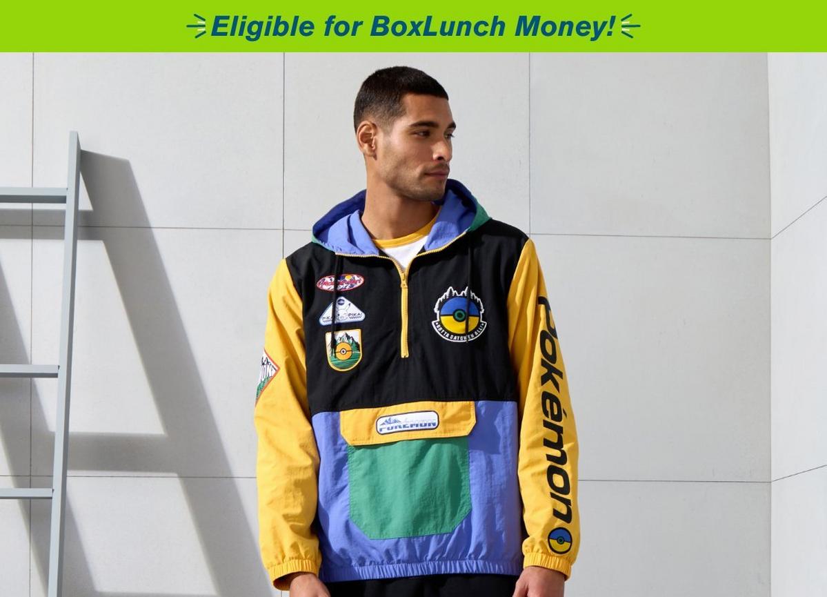 Pokémon Embroidered Patches Color Block Windbreaker - BoxLunch Exclusive
