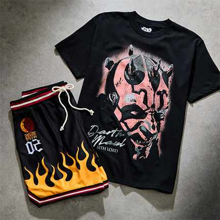 Star Wars Darth Maul Basketball Shorts and Sith Lord T-Shirt — BoxLunch Exclusives