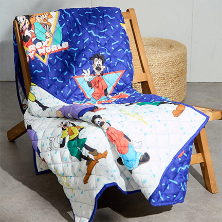 Disney A Goofy Movie Characters Retro Reversible Quilted Blanket - BoxLunch Exclusive