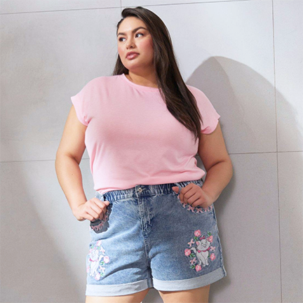 Disney The Aristocats Marie Floral High Waisted Women's Plus Size Shorts - BoxLunch Exclusive